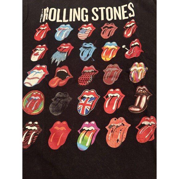 Rolling Stones Joint Black Distressed Shirt Size XL Multicolor Logo Tshirt - Picture 2 of 3